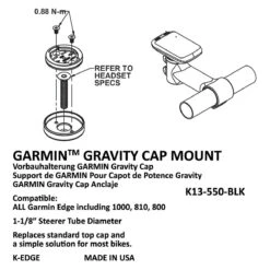 K-Edge Gravity Cap Computer Mount For Garmin -Outdoor Sports Store BK D2 1