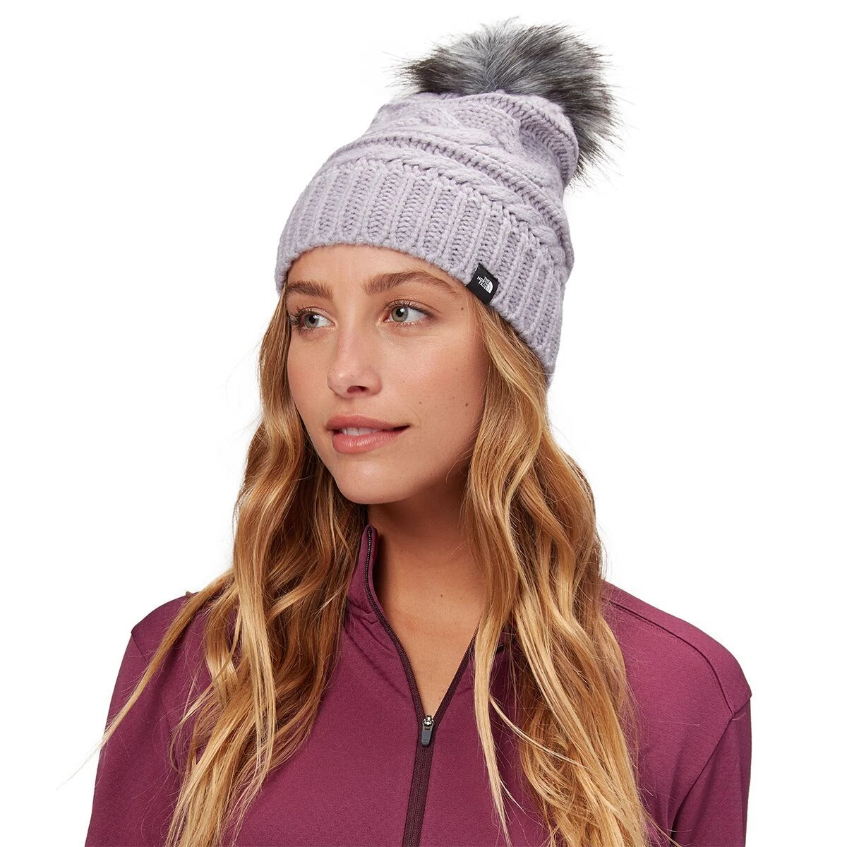 The North Face Triple Cable Fur Pom Beanie - Women's 2 The North Face Triple Cable Fur Pom Beanie - Women's - Image 2
